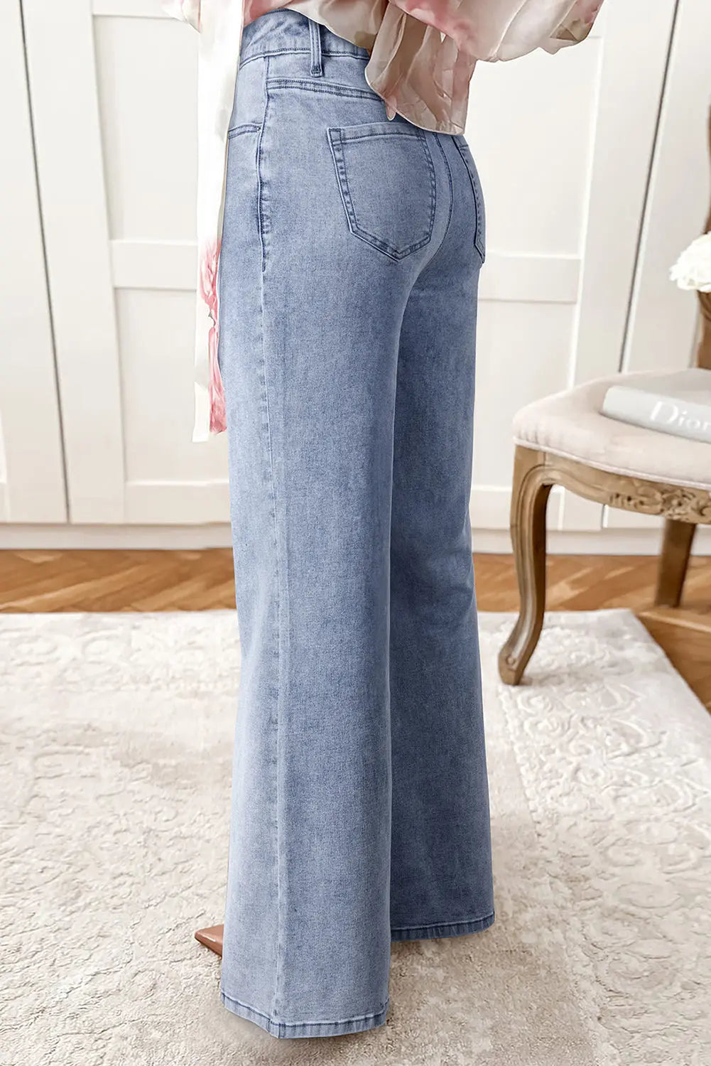 Beau Blue High Waist Button Zip Fly Bell Bottom Jeans Dear-Lover Dropshipping