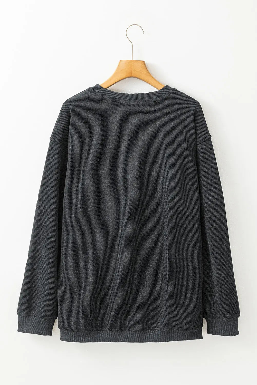 Black Halloween Ghost Corded Crew Neck Loose Sweatshirt Dear-Lover Dropshipping