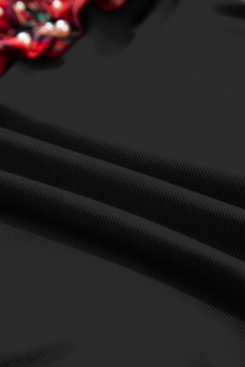 Black Plaid Pearl Ruffle Short Sleeve Loose T Shirt Dear-Lover Dropshipping