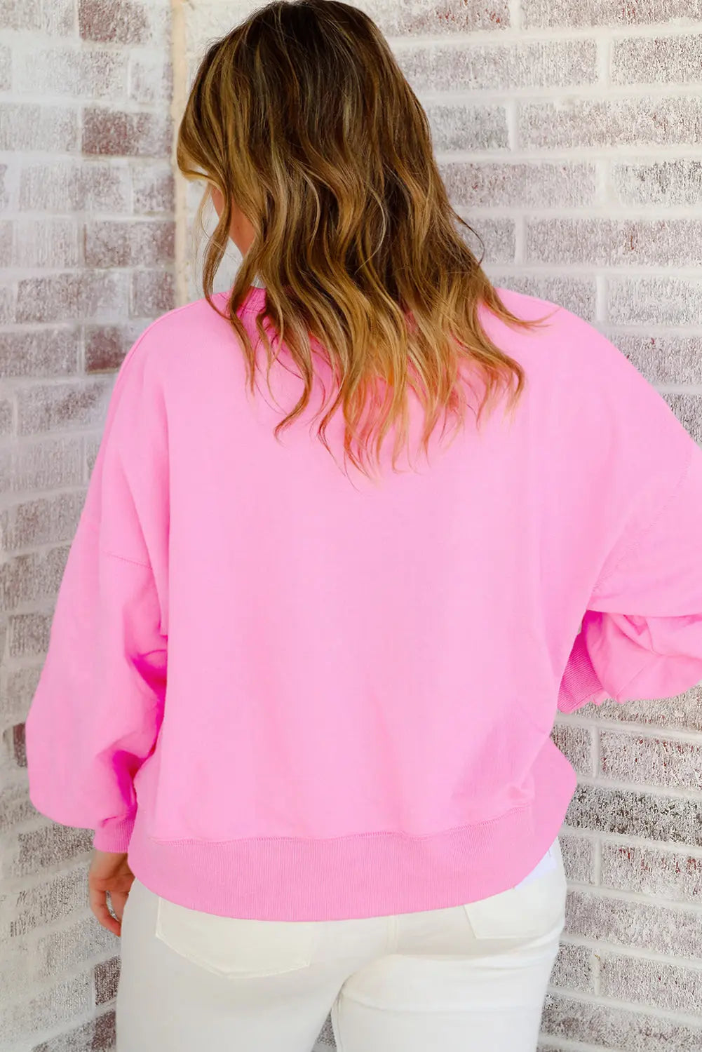 Pink Touch Down Rugby Football Embroidered Plus Size Sweatshirt Dear-Lover Dropshipping