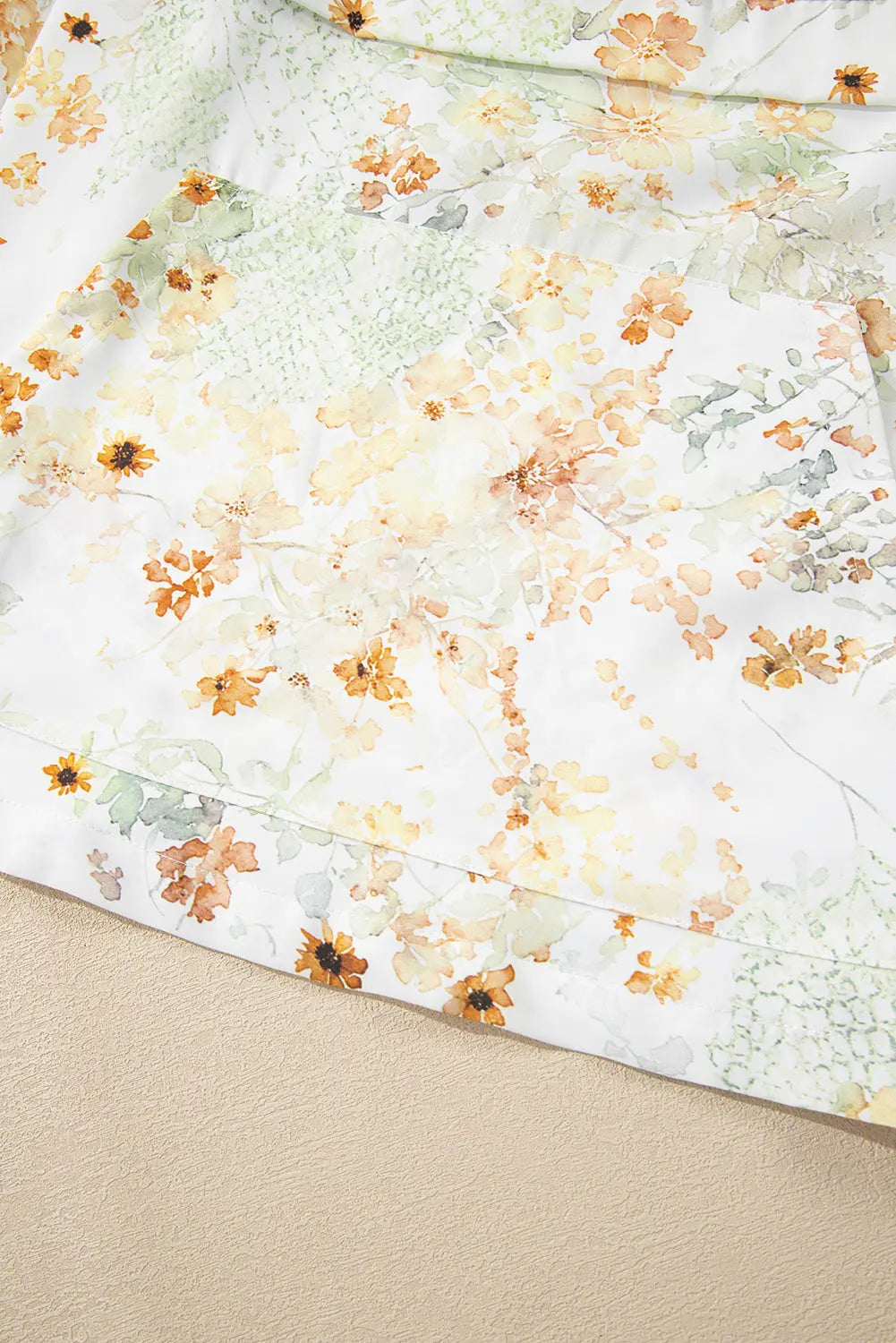 Yellow Floral Print Half Zip Hooded Long Sleeve Top Dear-Lover Dropshipping