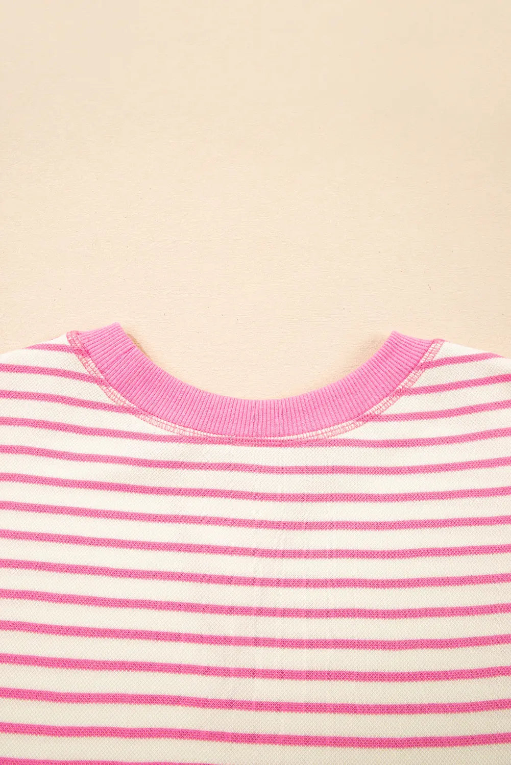 Sachet Pink Contrast Detail Striped Ruffle Short Sleeve Top Dear-Lover Dropshipping