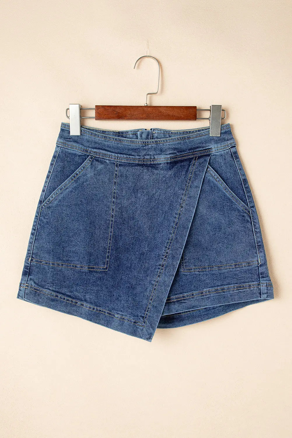 Ashleigh Blue Faux Wrapped Mini Denim Skort Dear-Lover Dropshipping