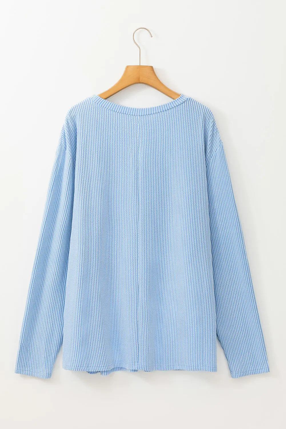 Myosotis Plus Size Ribbed Textured Long Sleeve T Shirt Dear-Lover Dropshipping