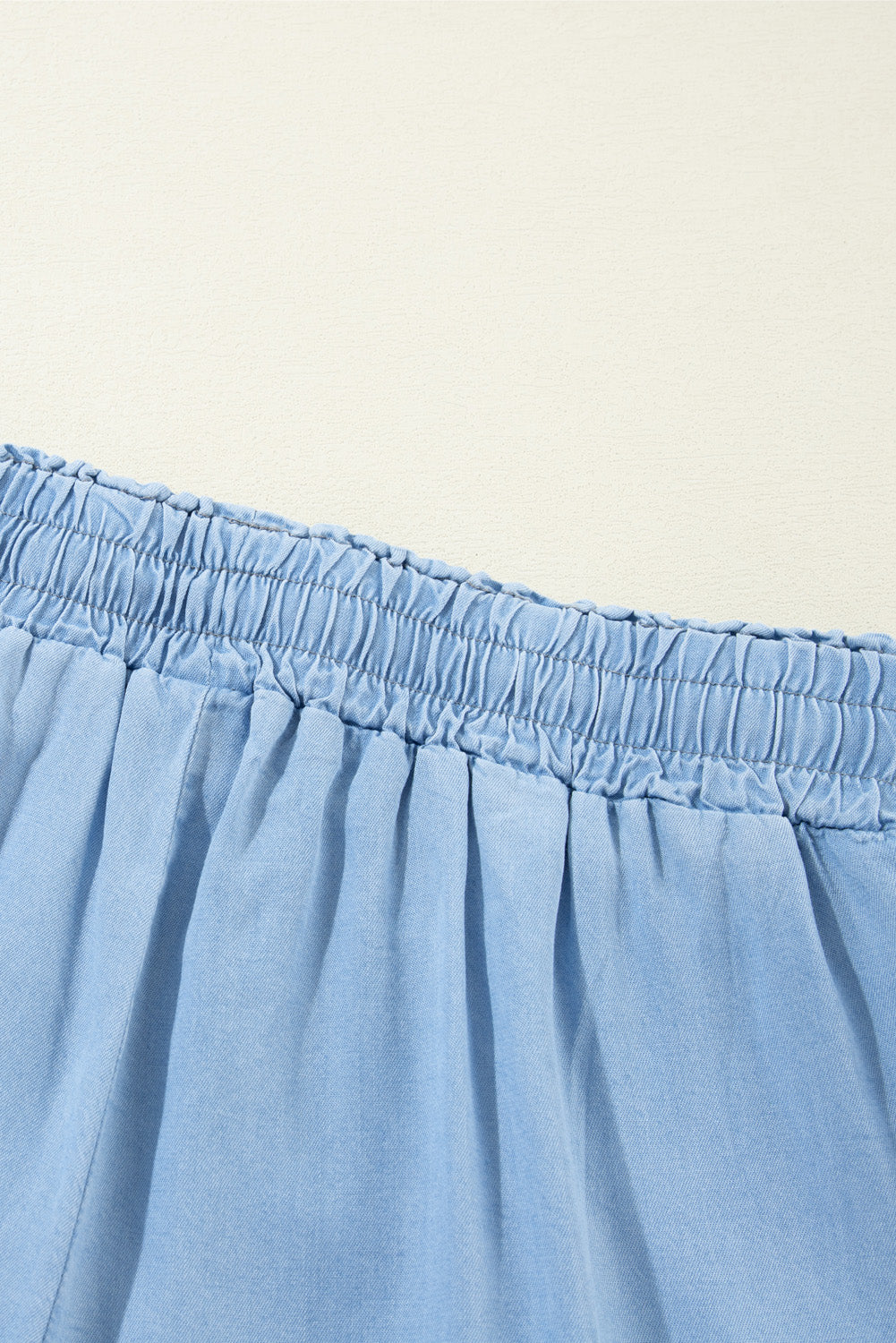 Myosotis Drawstring Elastic Waistband Wide Leg Denim Pants