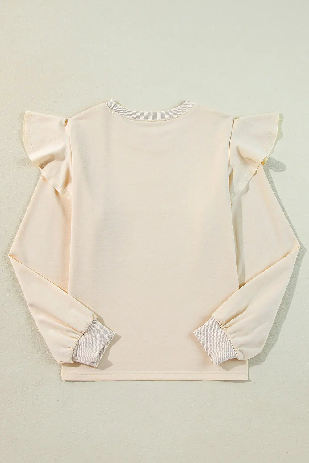 Jet Stream Solid Color Ruffled Shoulder Long Sleeve Blouse Dear-Lover Dropshipping