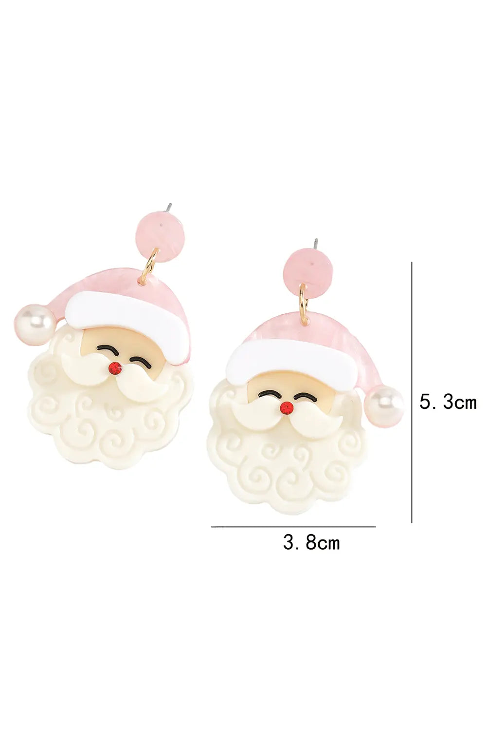 White Bright Pearl Decor Cute Father Christmas Earrings Dear-Lover Dropshipping