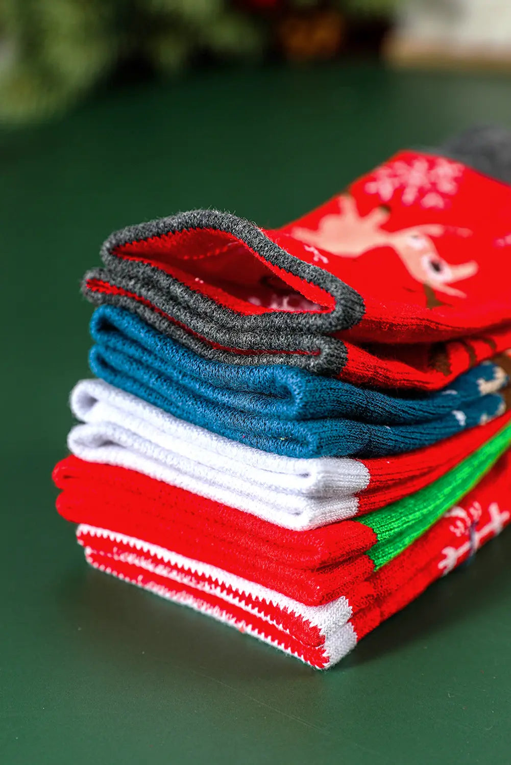 Fiery Red 5 Pairs/Set Christmas Cartoon Elk Soft Socks Set with Box Dear-Lover Dropshipping