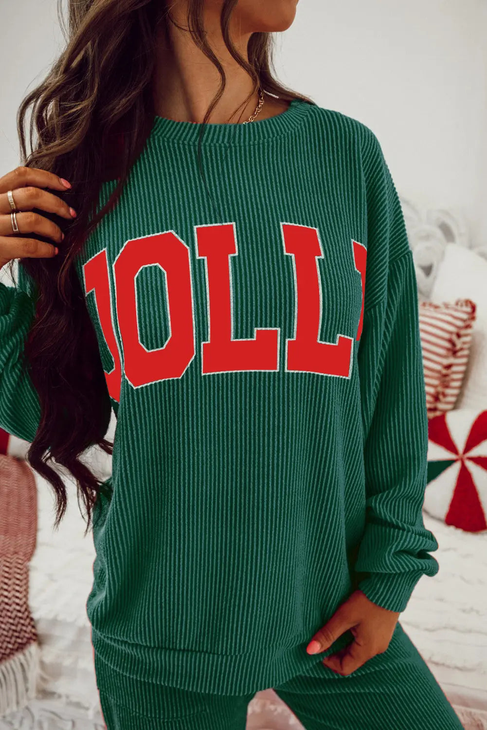 Evergreen JOLLY Corded Long Sleeve Top and Pockets Pants Set Dear-Lover Dropshipping