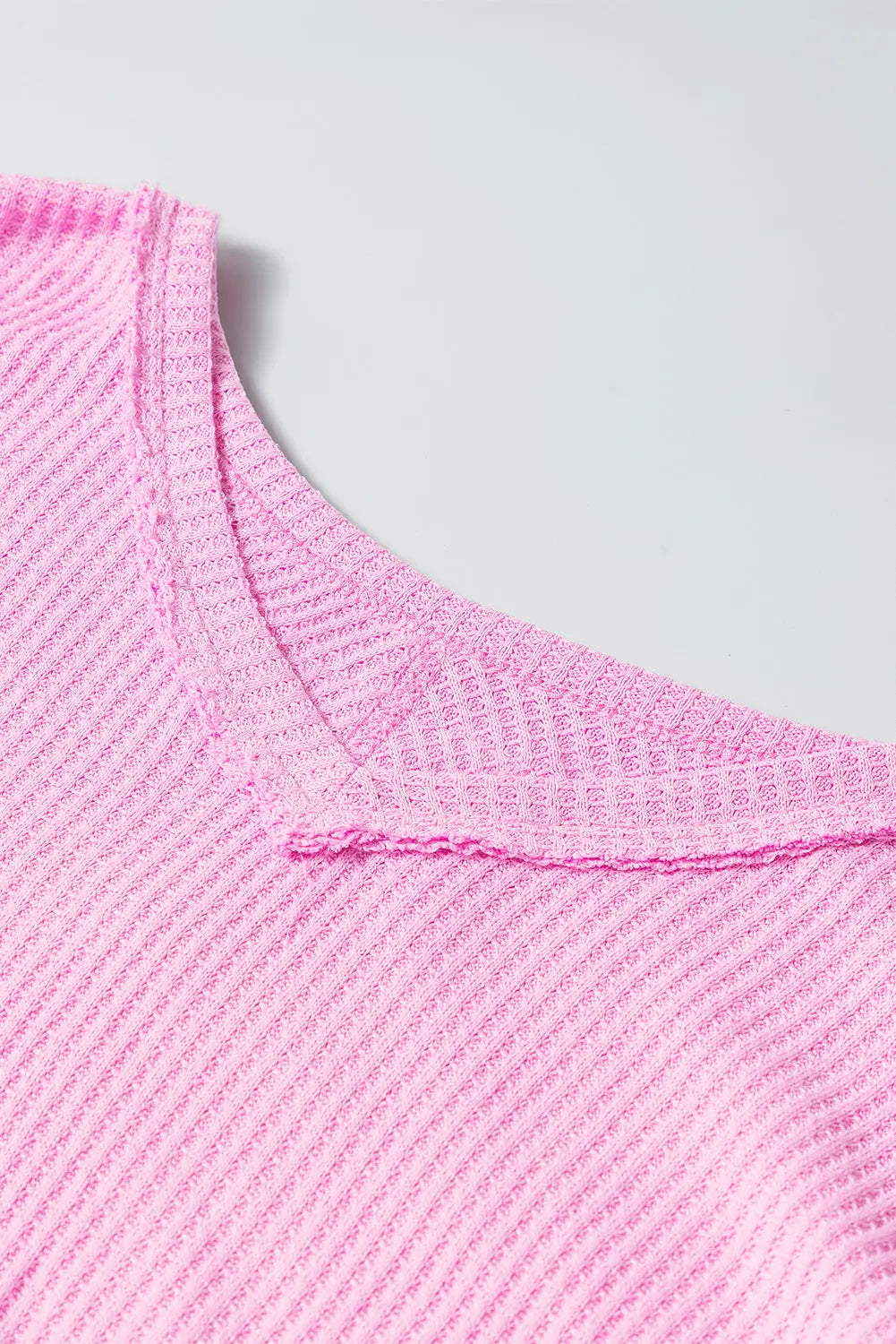 Bonbon Waffle Knit Exposed Seam High Low Top Dear-Lover Dropshipping