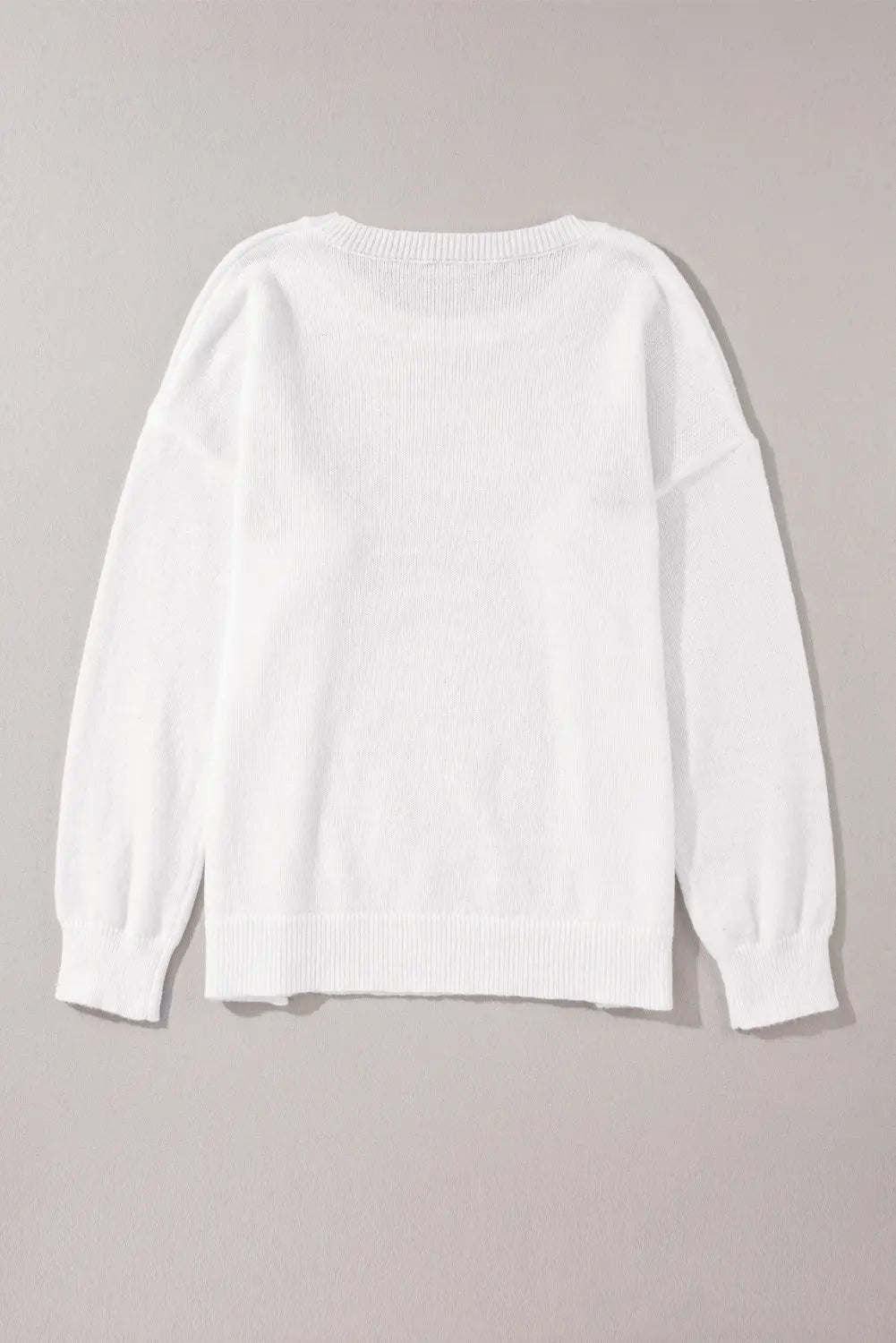 White Holly Jolly Round Neck Casual Sweater Dear-Lover Dropshipping