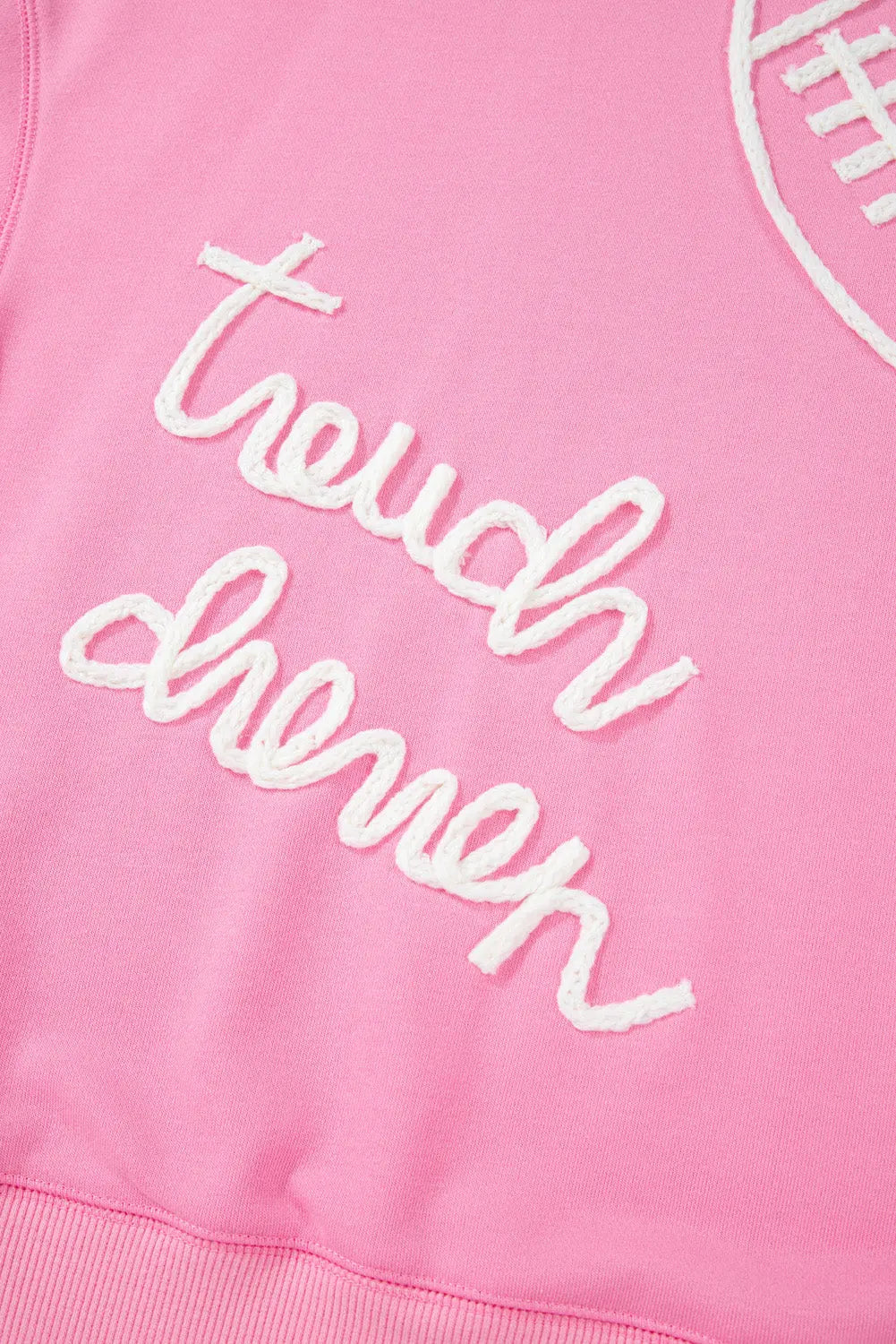 Pink Touch Down Rugby Football Embroidered Plus Size Sweatshirt Dear-Lover Dropshipping
