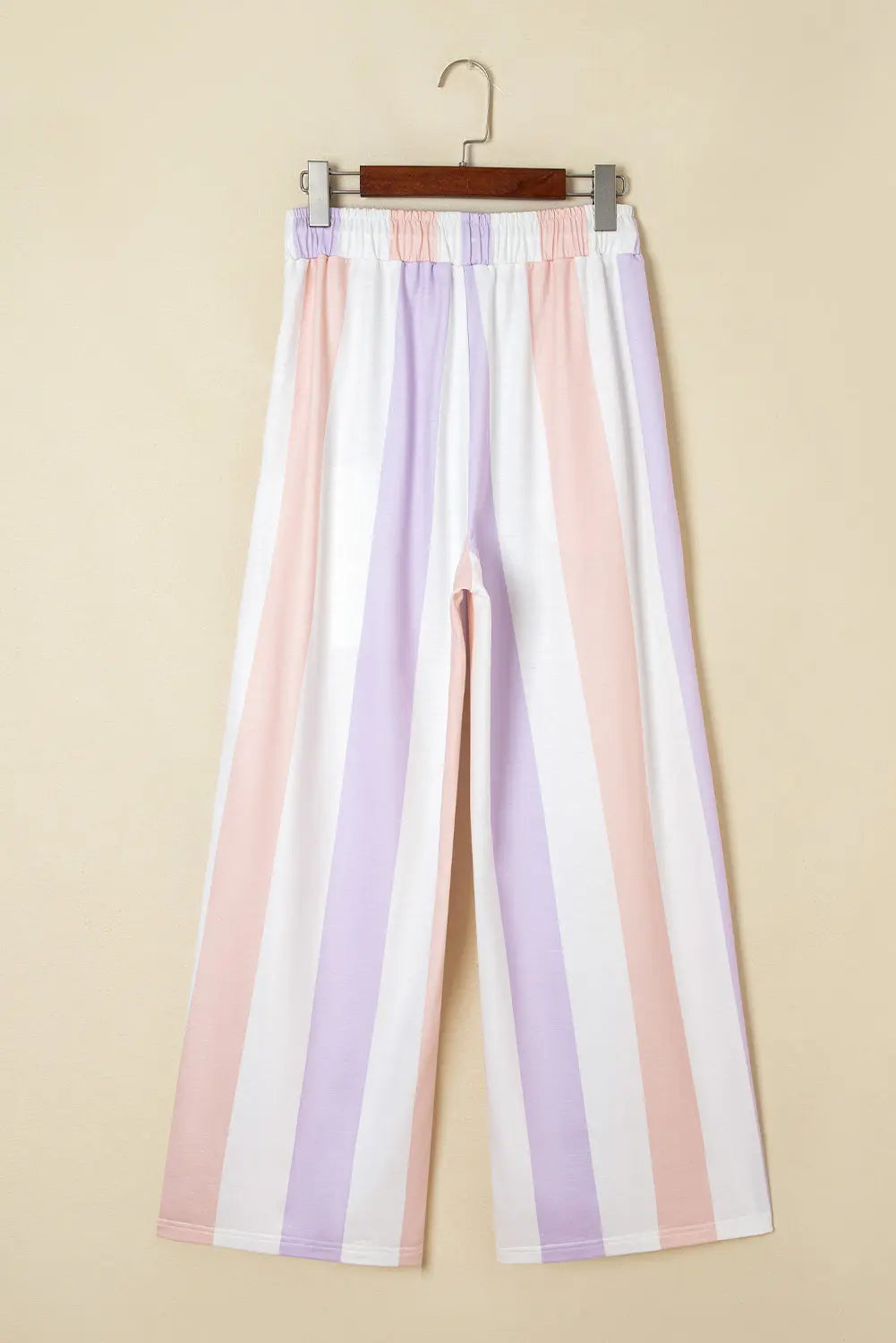Purple Stripe Multicolored Print Drawstring Loose Pants with Side Pockets Dear-Lover Dropshipping