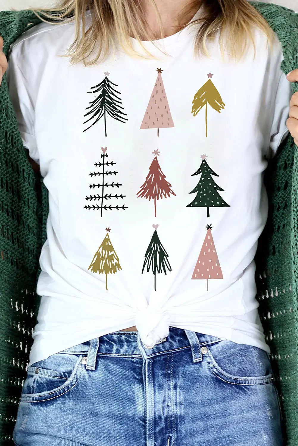White Christmas Tree Graphic Tee Dear-Lover Dropshipping