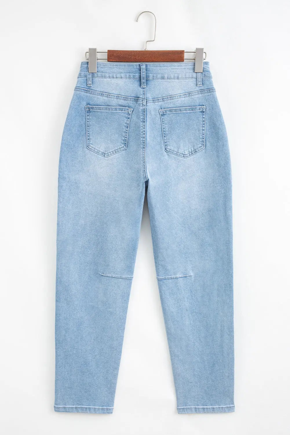 Beau Blue High Rise Barrel Relaxed Patch Pocket Jeans Dear-Lover Dropshipping