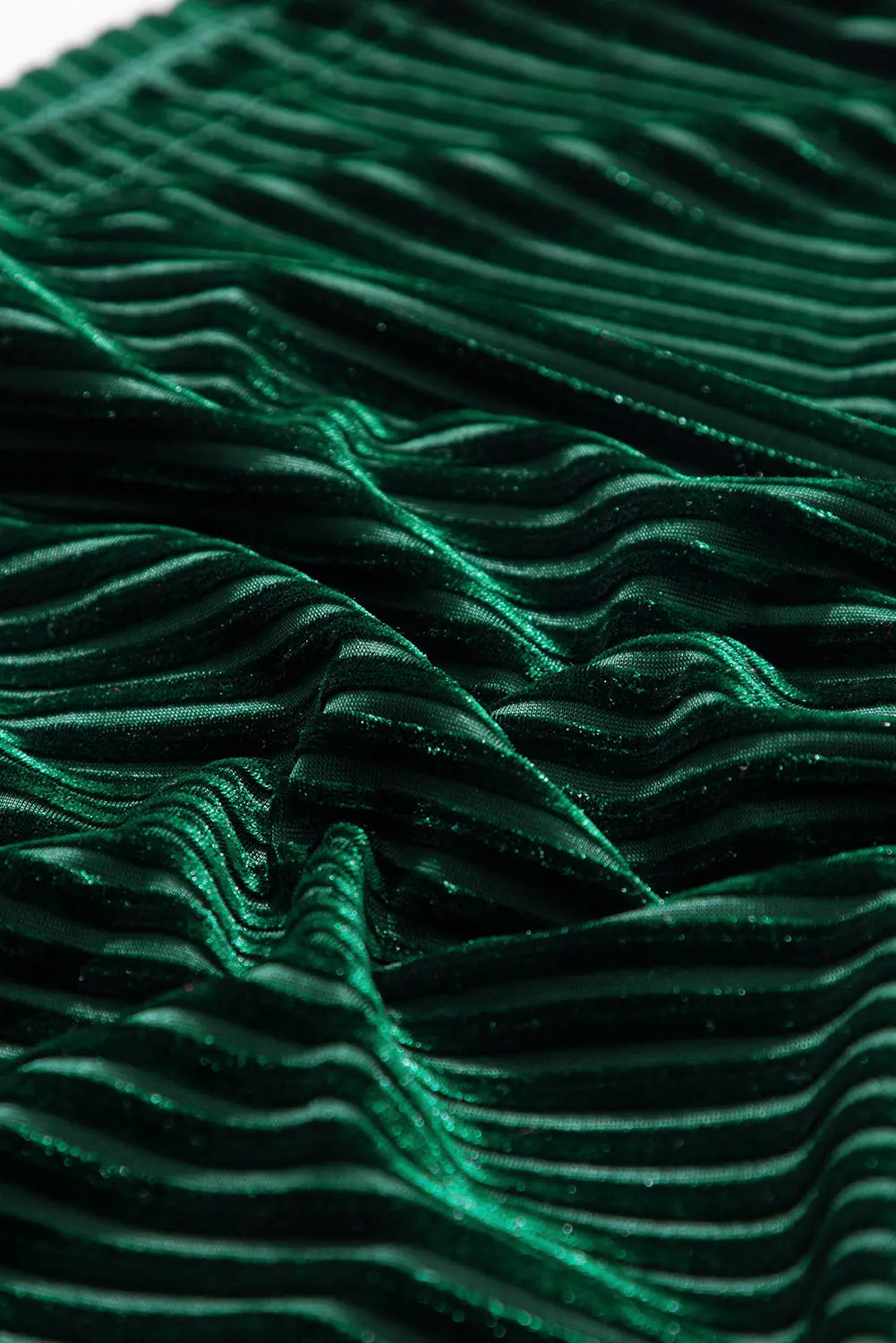 Blackish Green Smocked Ribbed Velvet Babydoll Top Dear-Lover Dropshipping