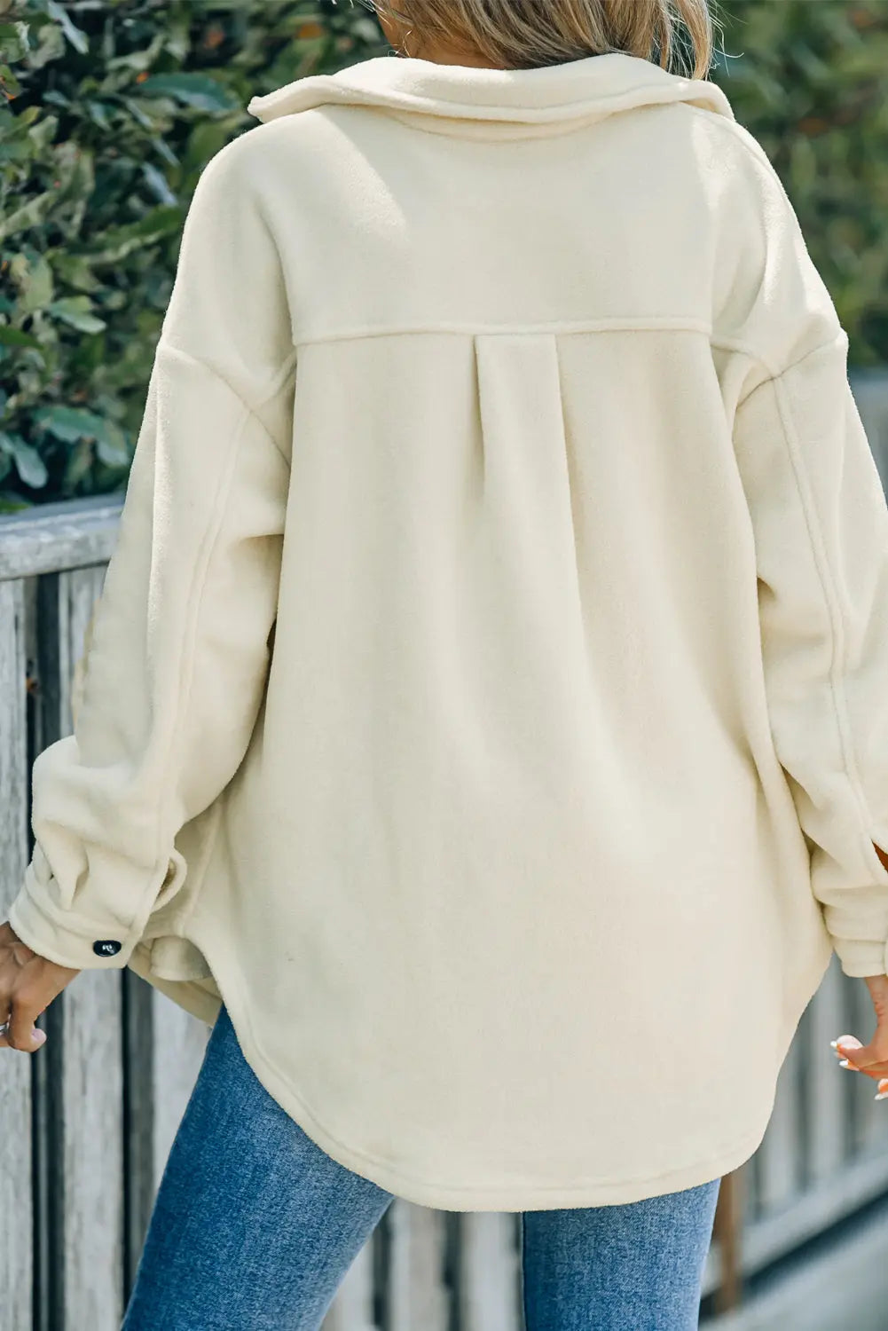 Beige Turn Down Collar Buttoned Shirt Jacket Dear-Lover Dropshipping