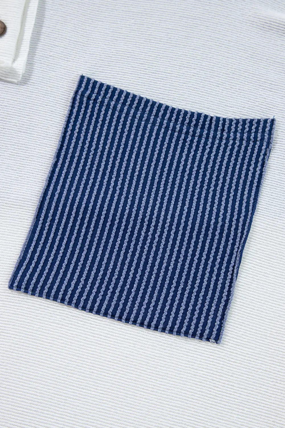 White Corded Colorblock Patch Pocket Drawstring Hooded Top Dear-Lover Dropshipping