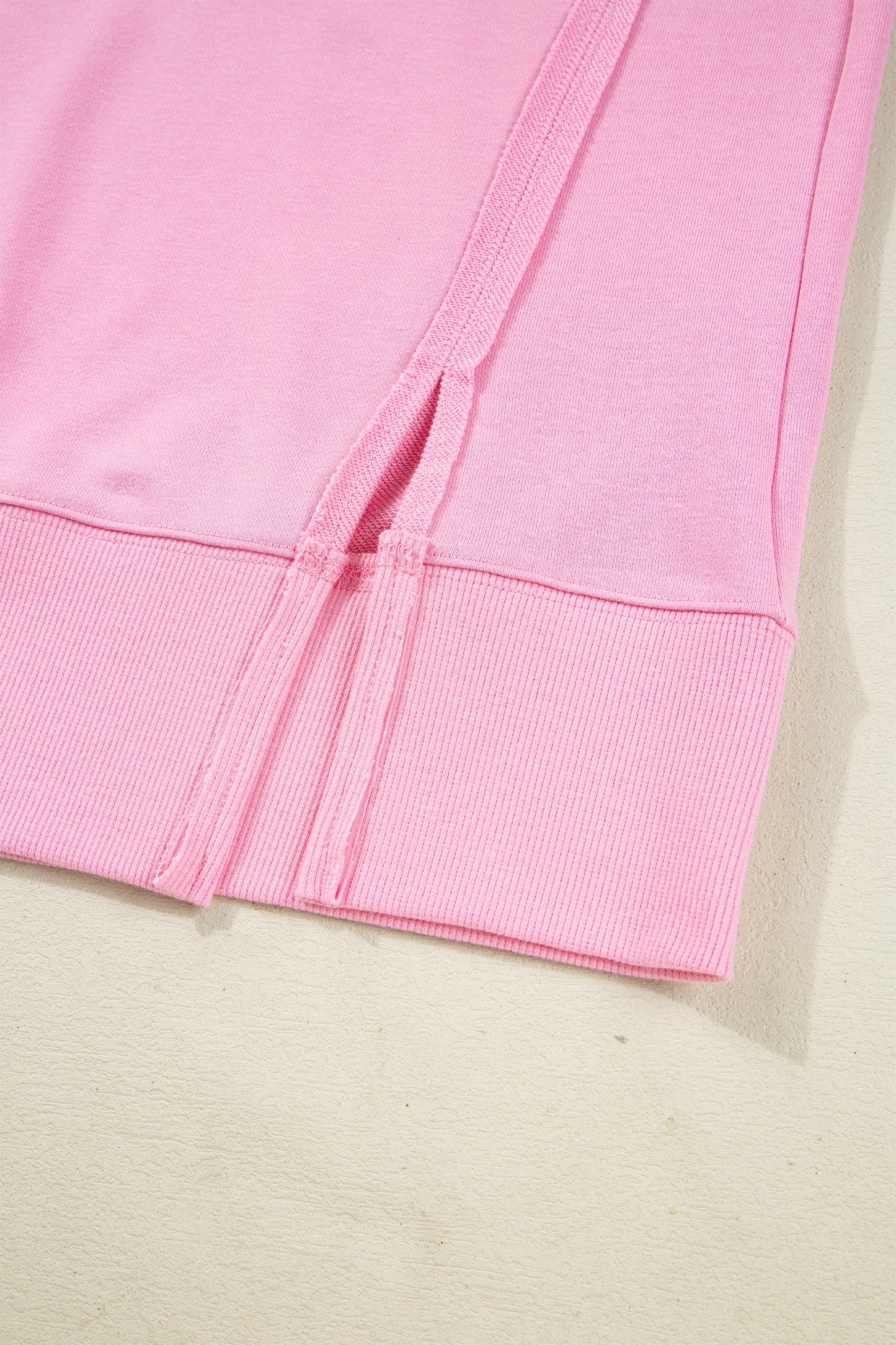Pink Bow Sequin XOXO Letter Graphic Exposed Seam Baggy Sweatshirt