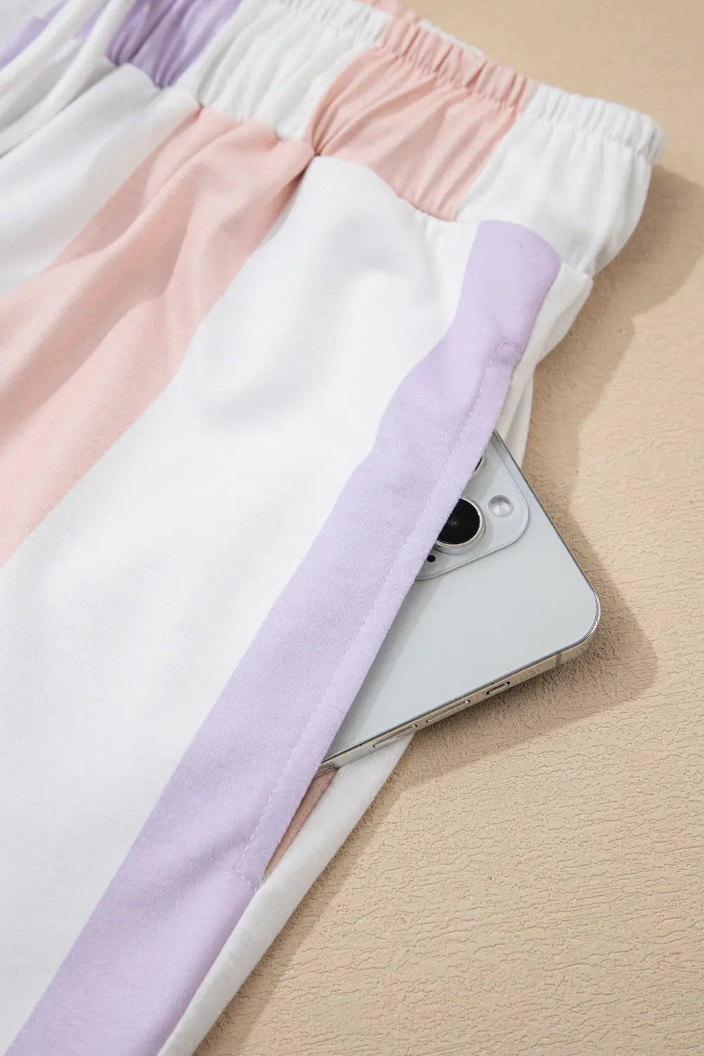 Purple Stripe Multicolored Print Drawstring Loose Pants with Side Pockets Dear-Lover Dropshipping