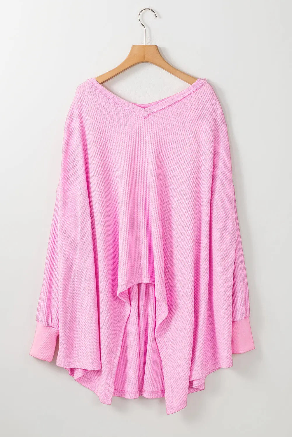 Bonbon Waffle Knit Exposed Seam High Low Top Dear-Lover Dropshipping
