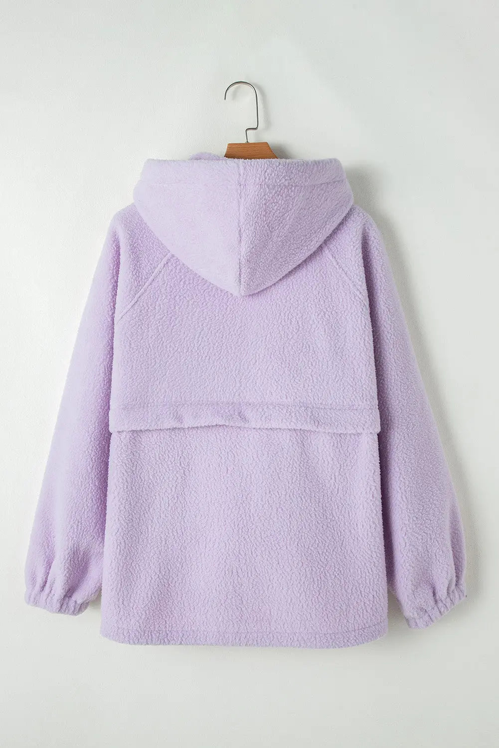 Lavendula Zipped Patch Pocket Fuzzy Drawstring Hoodie Dear-Lover Dropshipping