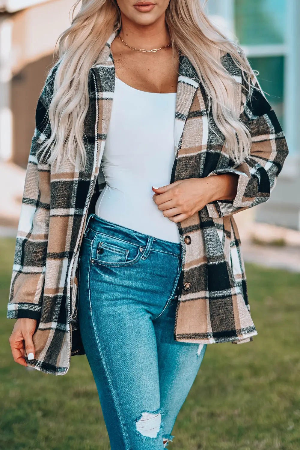 Plaid Print Buttoned Shirt Jacket Dear-Lover Dropshipping