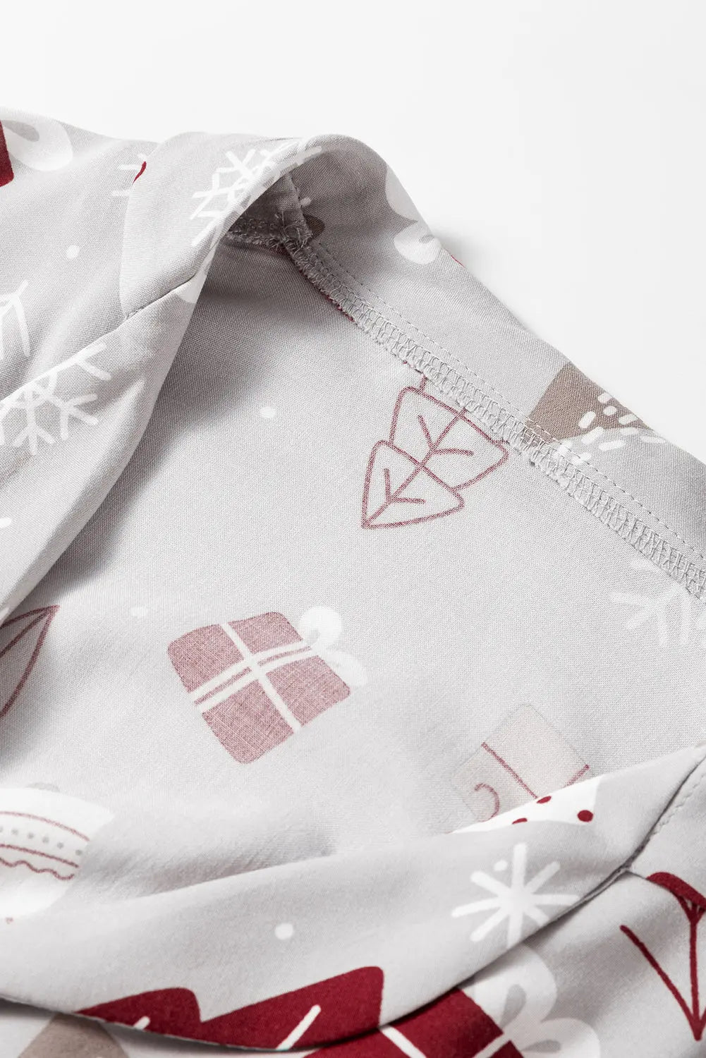 Light Grey Christmas Printed Shirt and Pants Pajama Set Dear-Lover Dropshipping