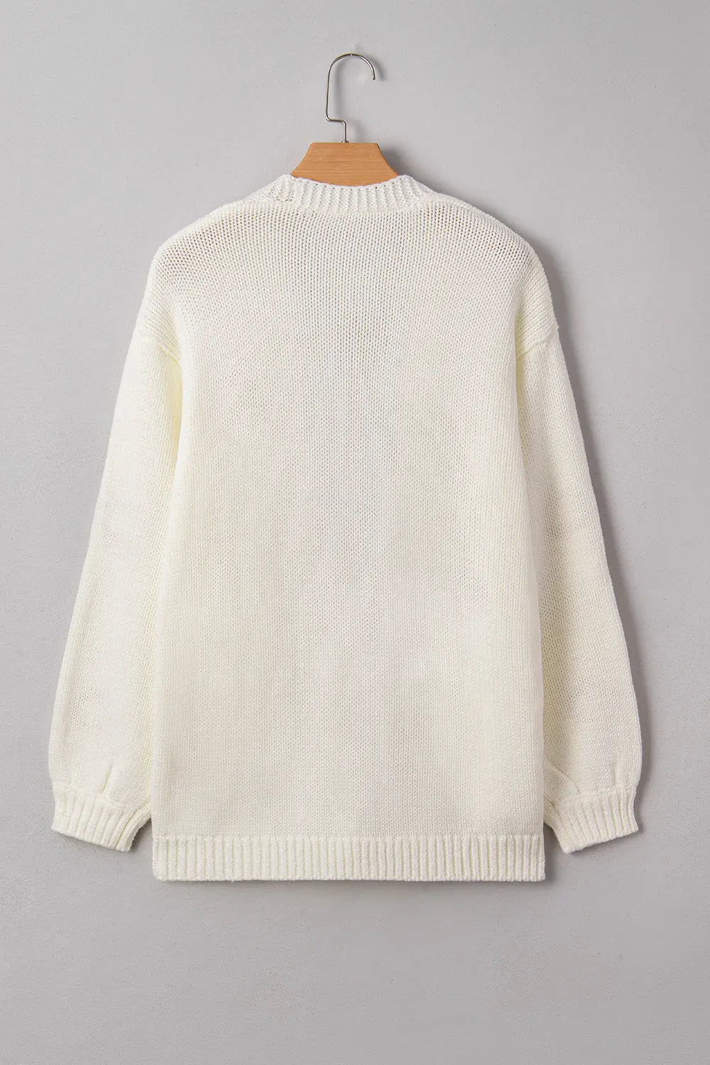 White Pumpkin Print Open Front Drop Shoulder Midi Cardigan Dear-Lover Dropshipping