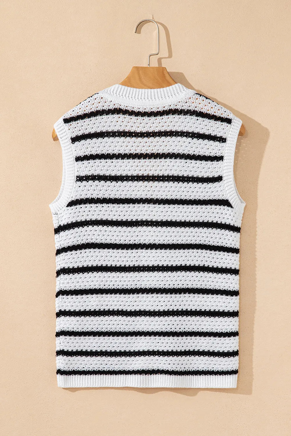 Black Stripe V Neck Gold Buttons Elegant Sweater Vest Dear-Lover Dropshipping