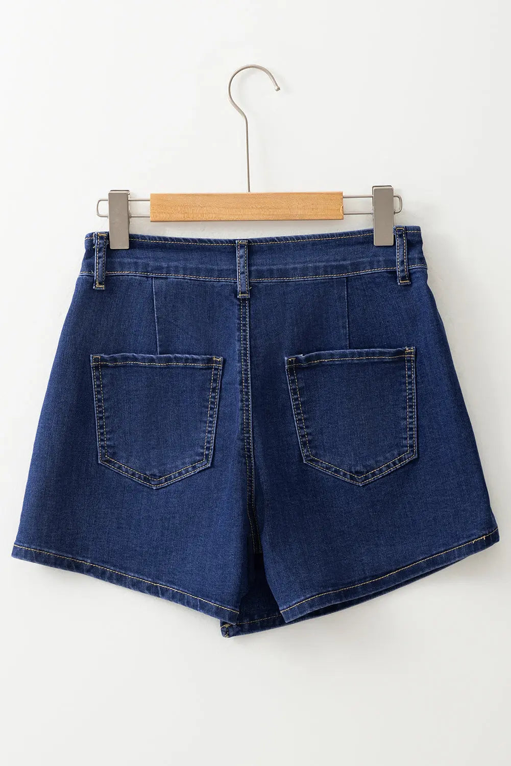 Bluing Asymmetric Wrapped Buttoned High Waist Denim Shorts Dear-Lover Dropshipping