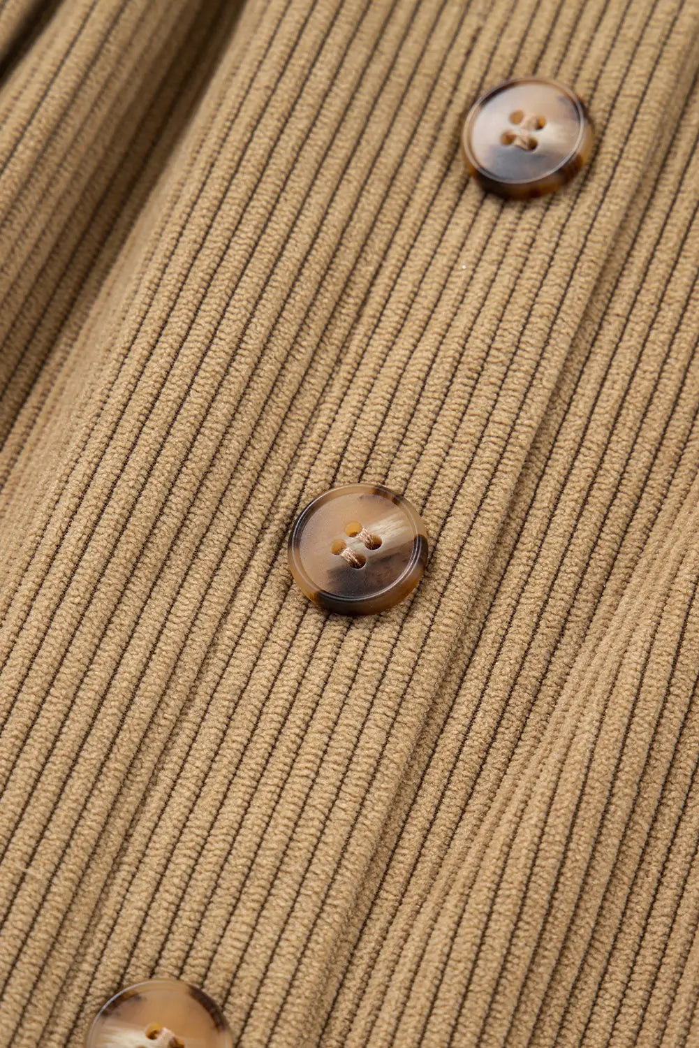 Camel Corduroy Buttoned Front Faux Pockets Mini Skirt Dear-Lover Dropshipping