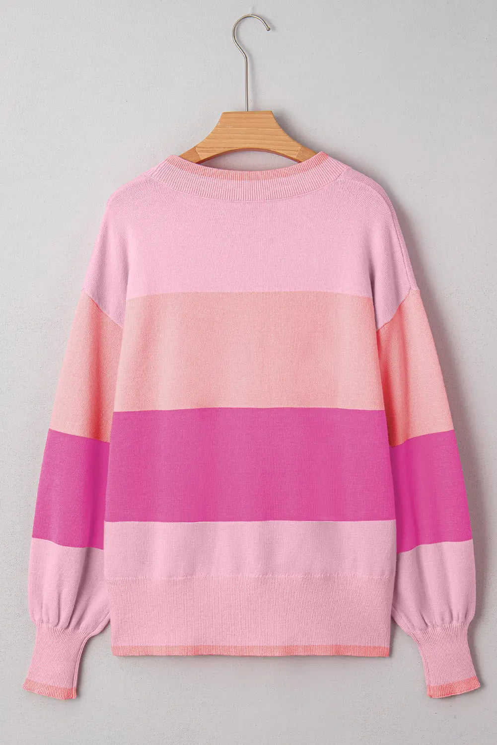 Pink Sequined HOLLY JOLLY Color Block Crew Neck Sweater Dear-Lover Dropshipping