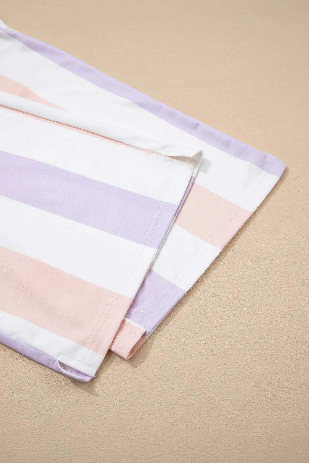 Purple Stripe Multicolored Print Drawstring Loose Pants with Side Pockets Dear-Lover Dropshipping