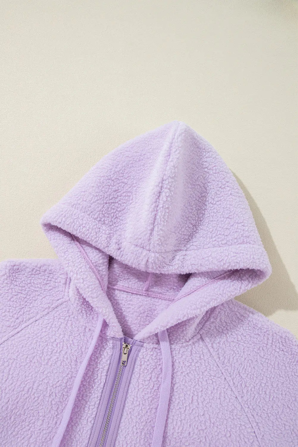 Lavendula Zipped Patch Pocket Fuzzy Drawstring Hoodie Dear-Lover Dropshipping