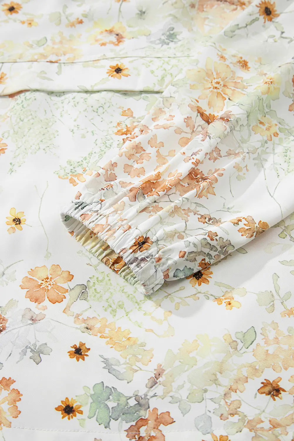 Yellow Floral Print Half Zip Hooded Long Sleeve Top Dear-Lover Dropshipping