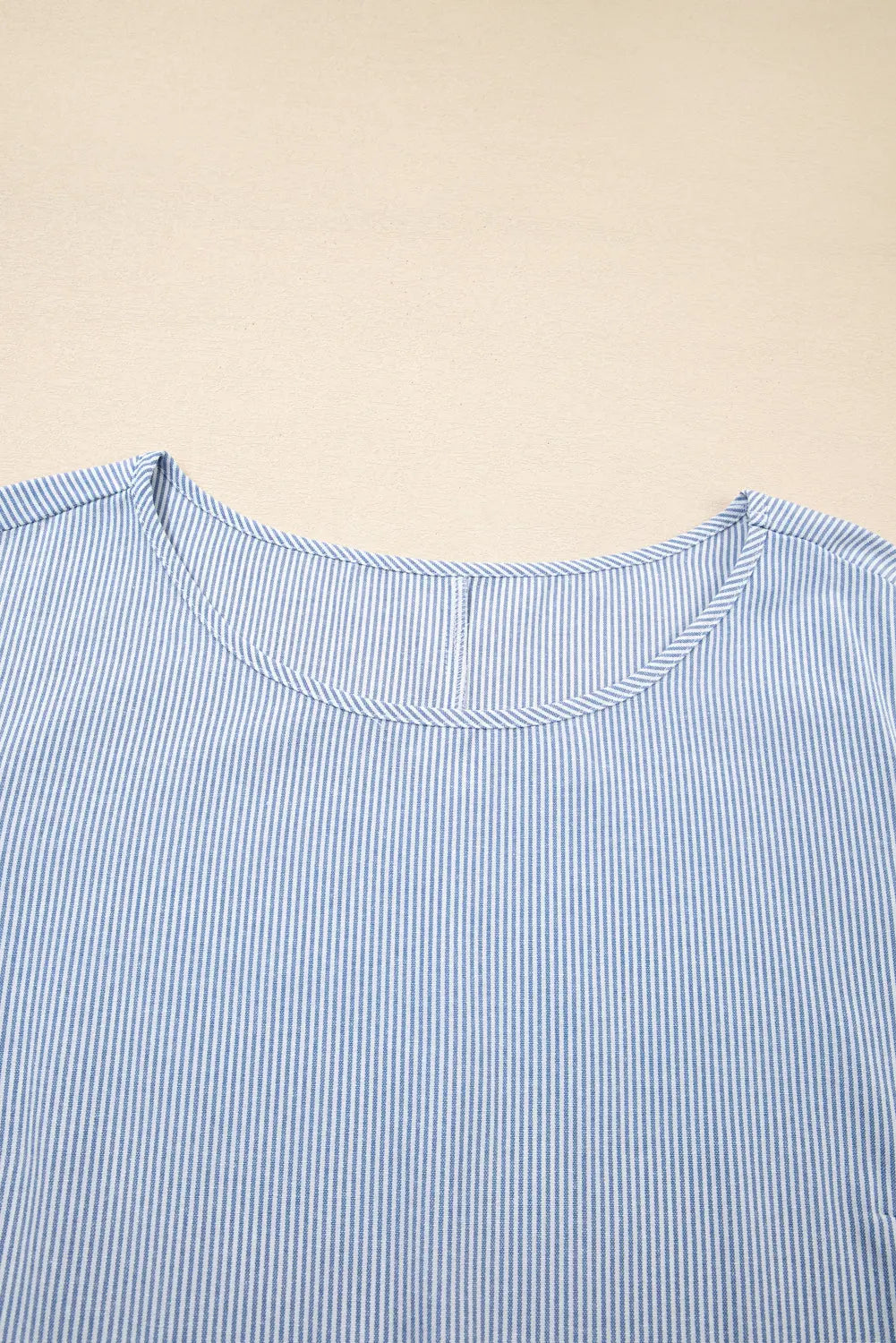 Sky Blue Stripe Crisscross Lace Detail Mixed Striped Patchwork Plus Size Shift Long Dress Dear-Lover Dropshipping