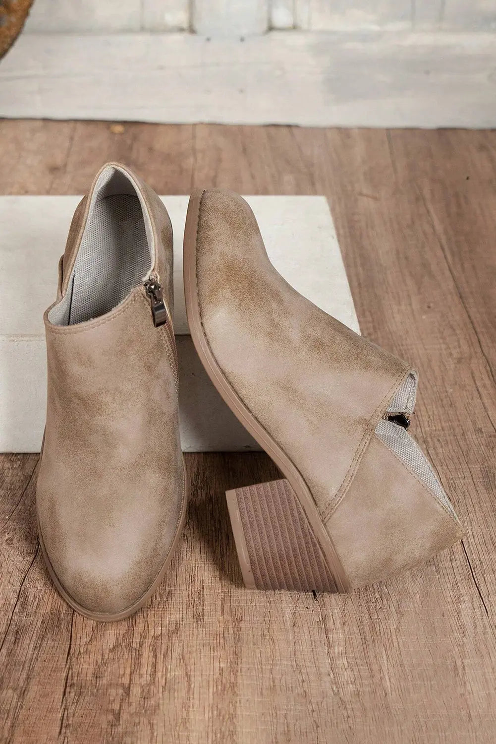 Philippine Gray Tulip Opening Suede Ankle Boots Dear-Lover Dropshipping