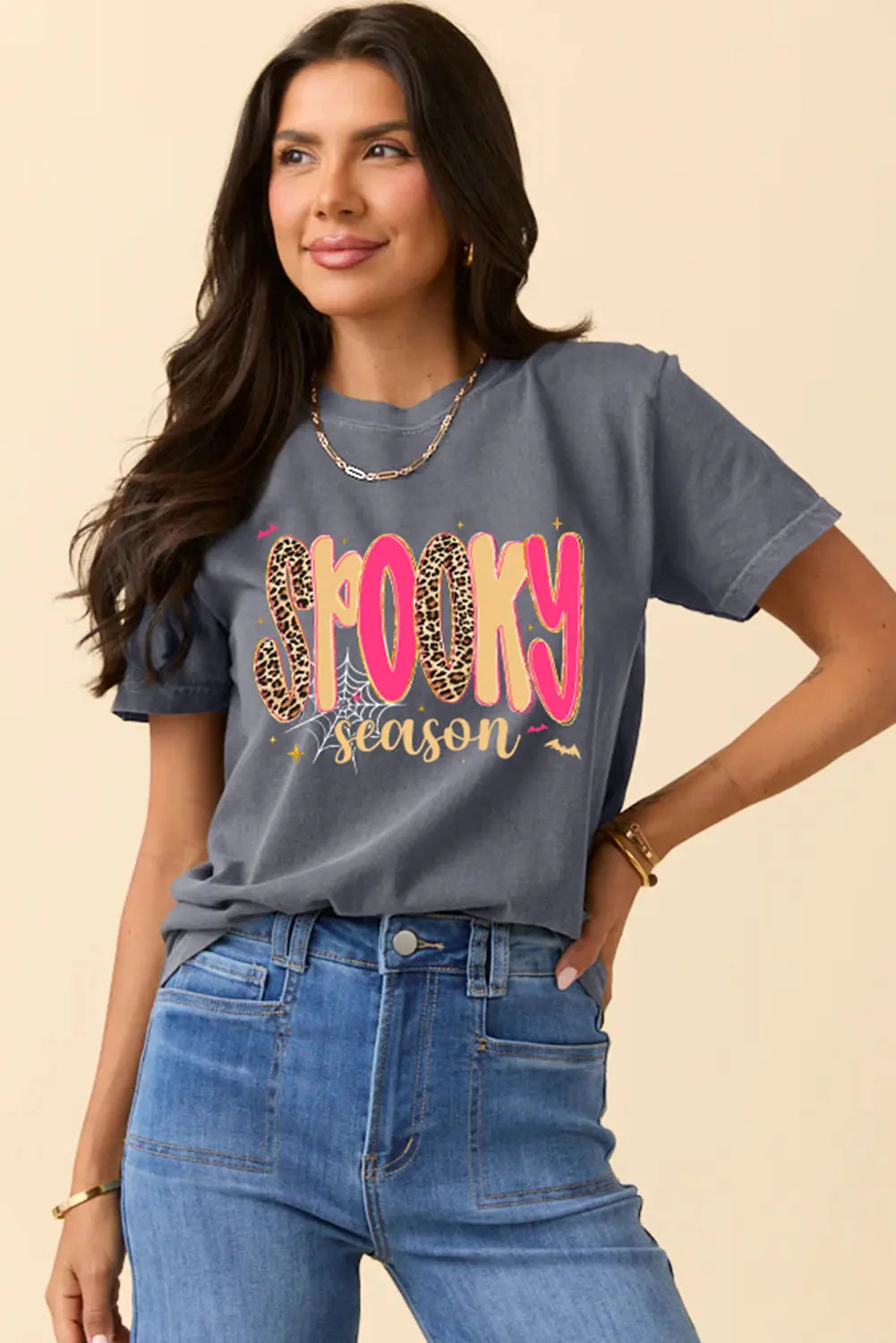 Gray Spooky Season Playful Halloween Graphic T Shirt Dear-Lover Dropshipping