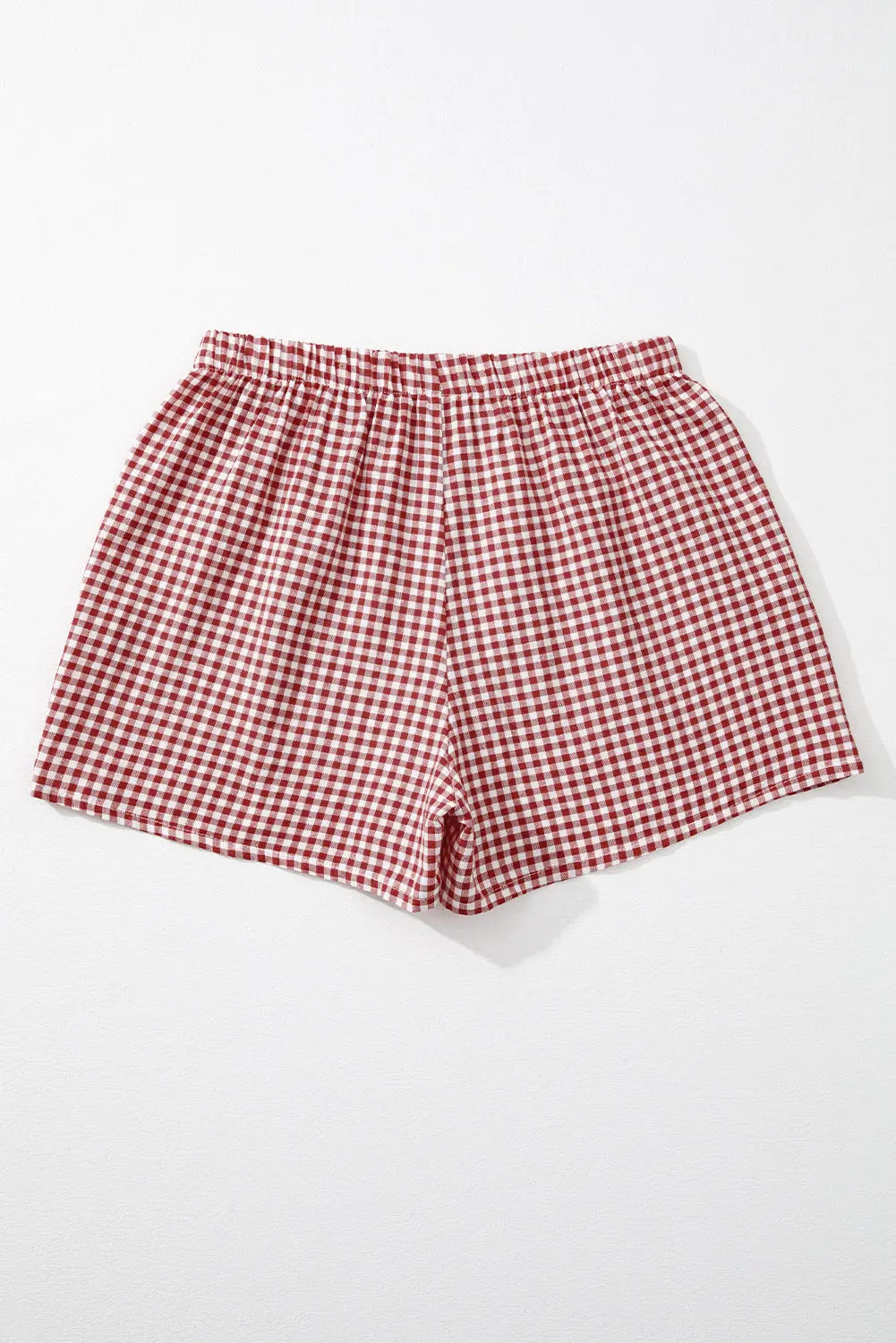 Red Gingham Printed High Waist Shorts Dear-Lover Dropshipping