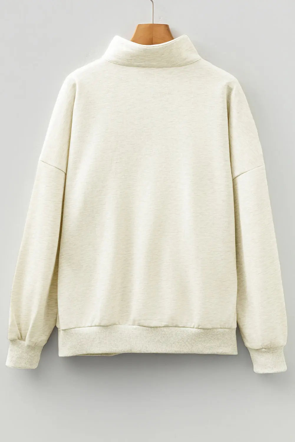 Light Grey Contrast Striped Patchwork Zip Collar Pullover Sweatshirt Dear-Lover Dropshipping