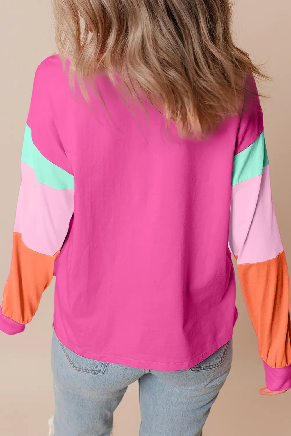 Rose Red Nutcracker Merry Christmas Graphic Colorblock Long Sleeve Tee Dear-Lover Dropshipping