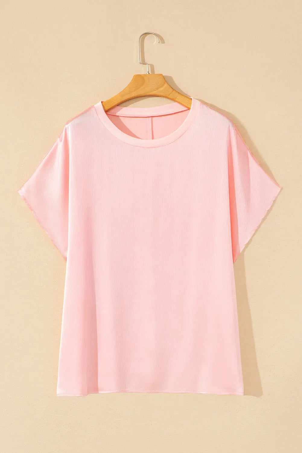 Pink Metallic Gloss Short Batwing Sleeve Plus Size Top Dear-Lover Dropshipping