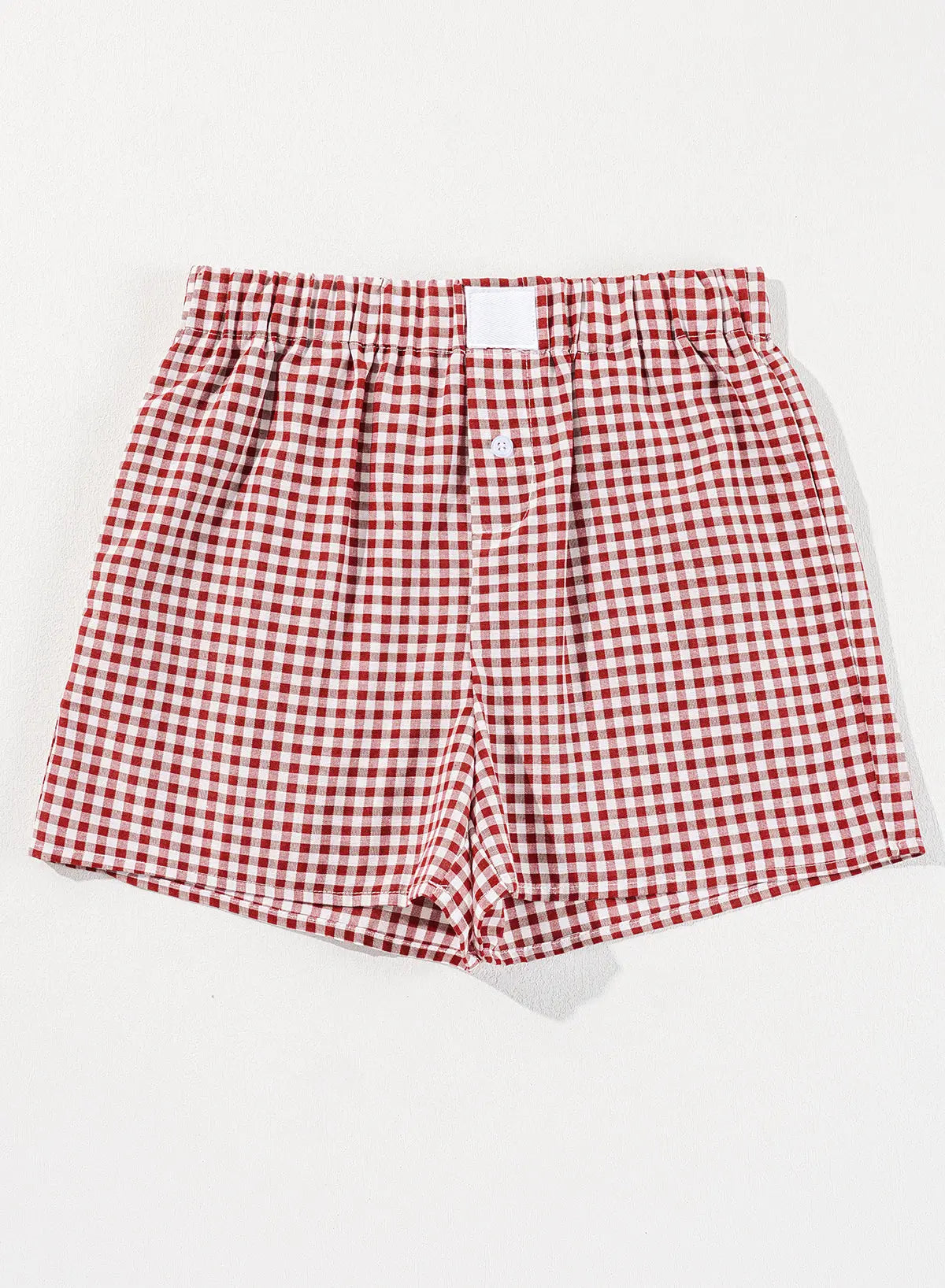 Red Gingham Printed High Waist Shorts Dear-Lover Dropshipping
