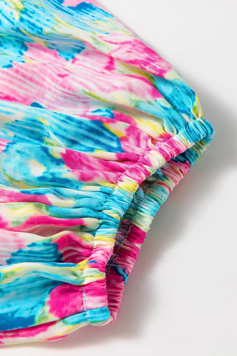 Sky Blue Floral Allover Print Shirred Square Neck Plus Size Maxi Dress Dear-Lover Dropshipping