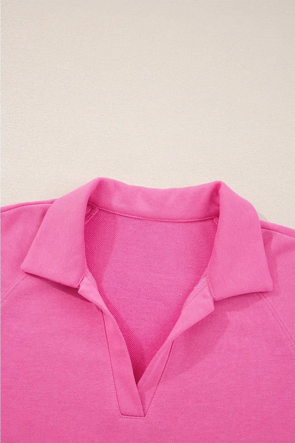 Sachet Pink Solid Color Collared Pullover and Central Seam Pants Set Dear-Lover Dropshipping