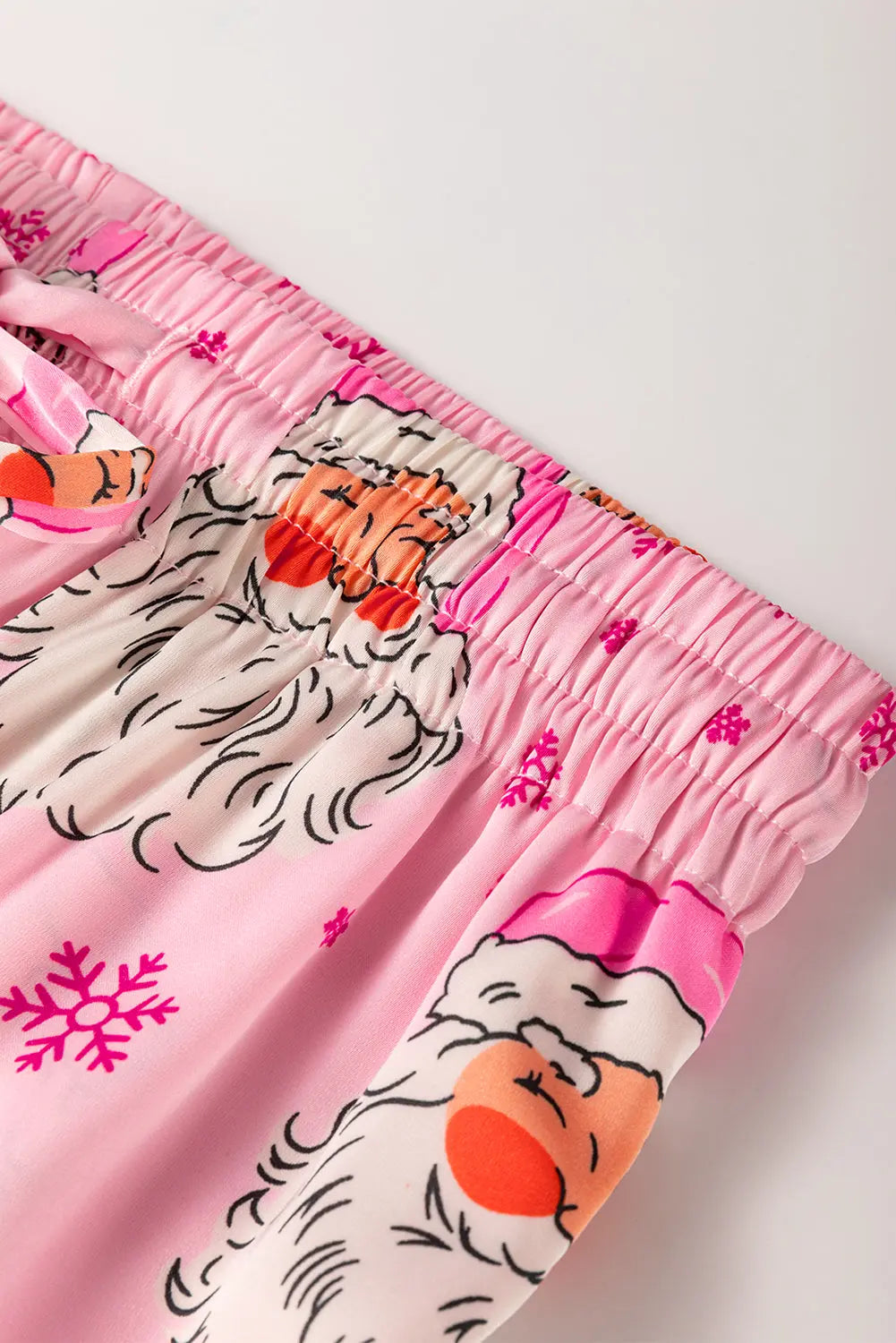 Pink Santa Claus Snowflake Long Sleeve Shirt Christmas Pajama Set Dear-Lover Dropshipping