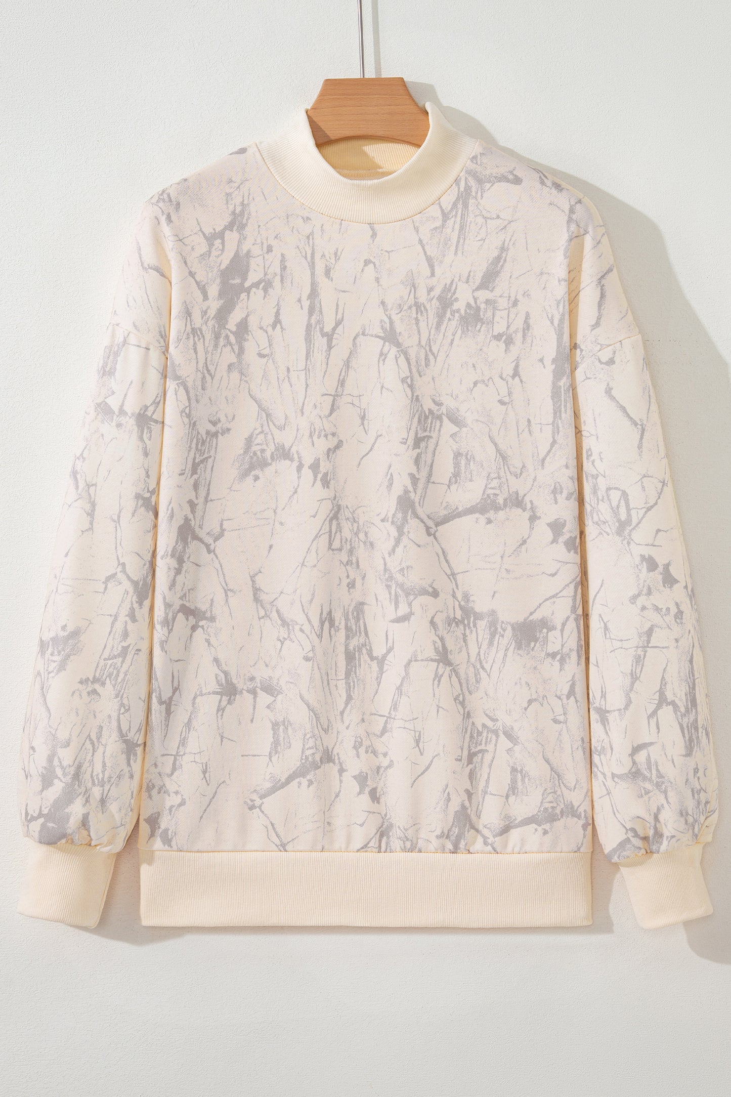 Khaki Camo Mock Neck Baggy Sweatshirt