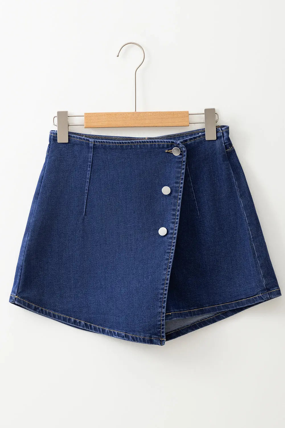 Bluing Asymmetric Wrapped Buttoned High Waist Denim Shorts Dear-Lover Dropshipping