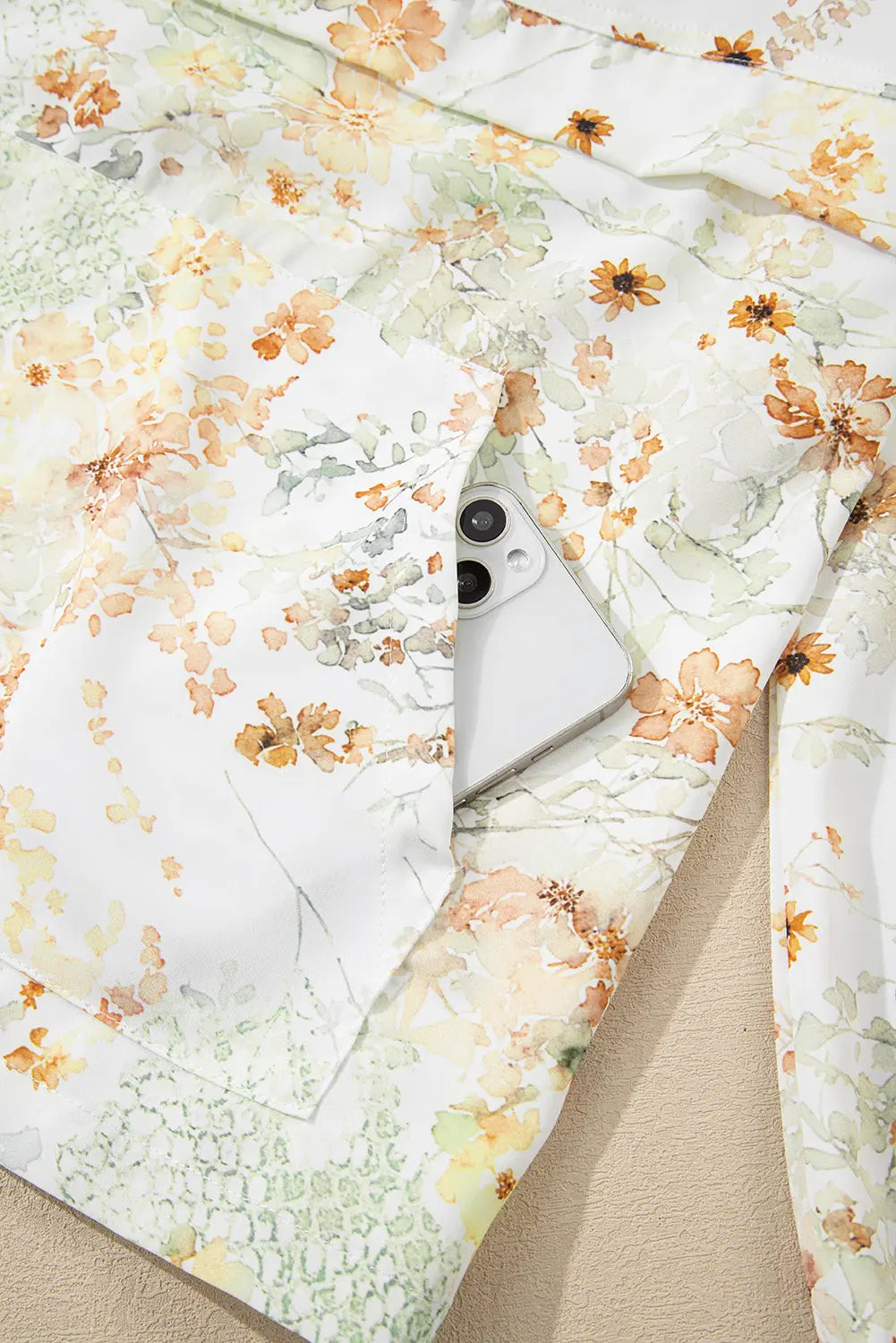 Yellow Floral Print Half Zip Hooded Long Sleeve Top Dear-Lover Dropshipping